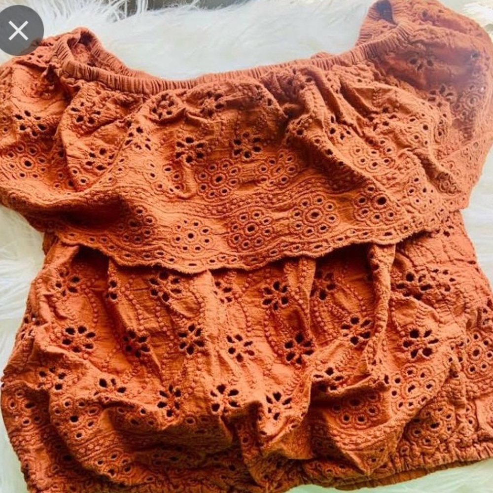 NWOT Burnt Orange Off the Shoulder Top Rue21